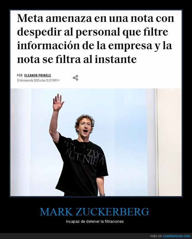 despedir,fails,filtraciones,mark zuckerberg,meta