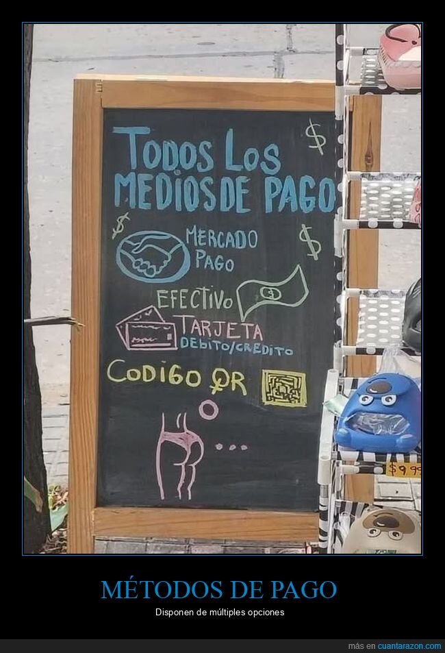 métodos de pago,pizarra