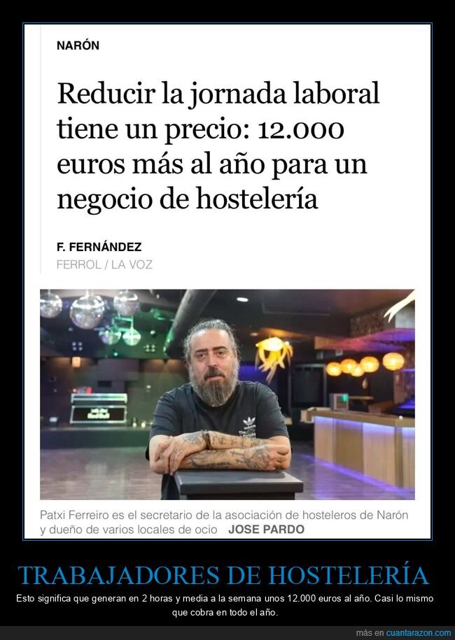 jornada laboral,reducir,hostelería