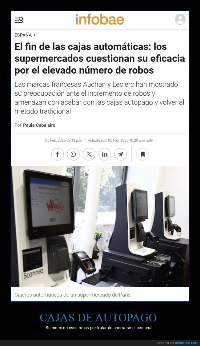 cajas autopago,supermercado,robos