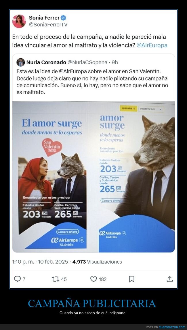 campaña publicitaria,aireuropa,san valentín,caperucita,lobo