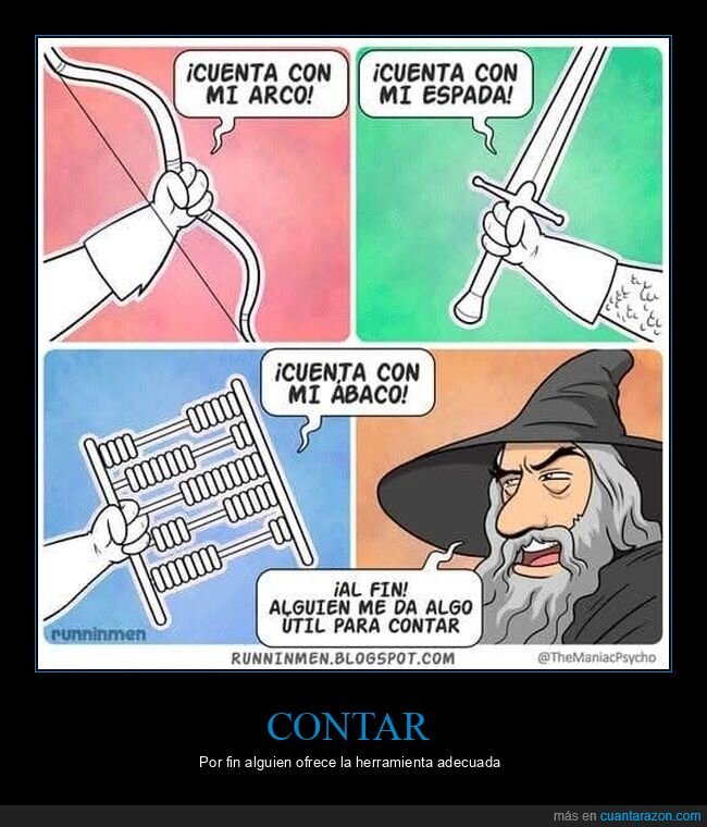 contar,arco,espada,ábaco,el señor de los anillos