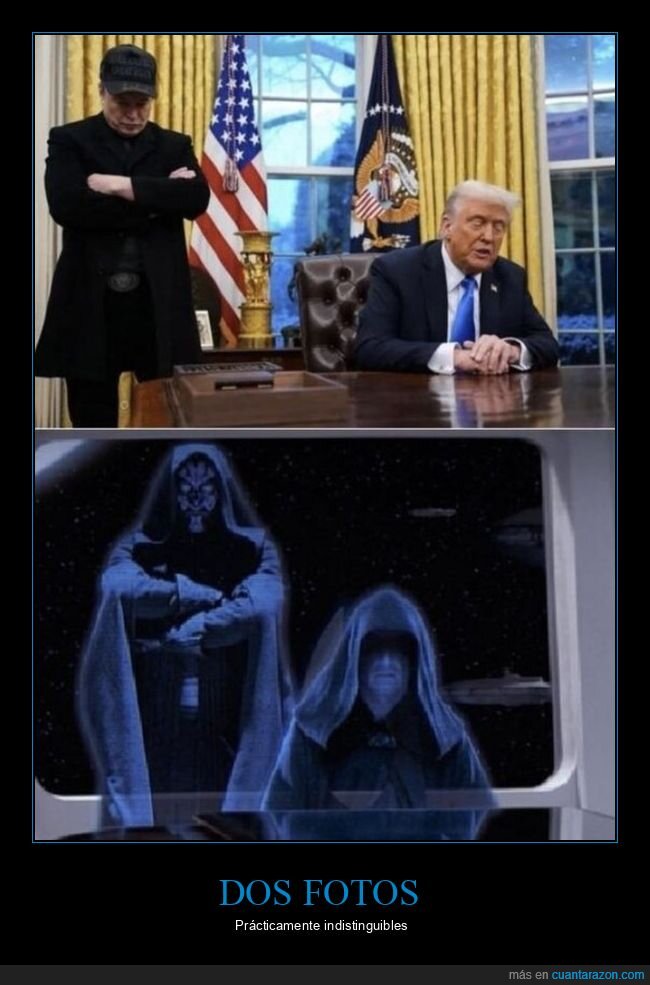 elon musk,donald trump,darth maul,emperador,star wars,parecidos,políticos