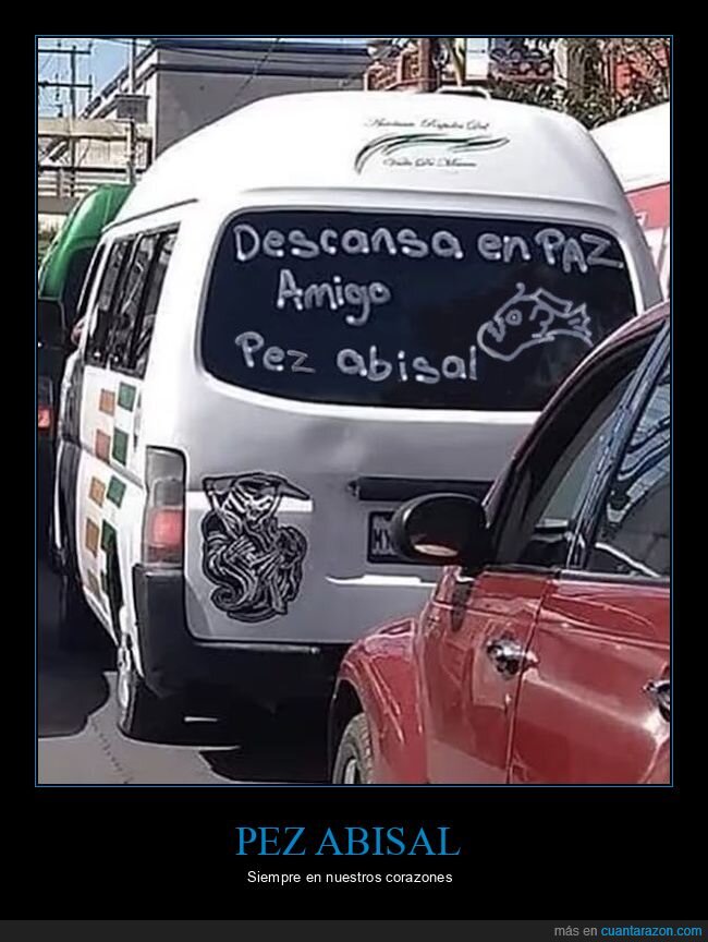 pez diablo negro,pez abisal,furgoneta