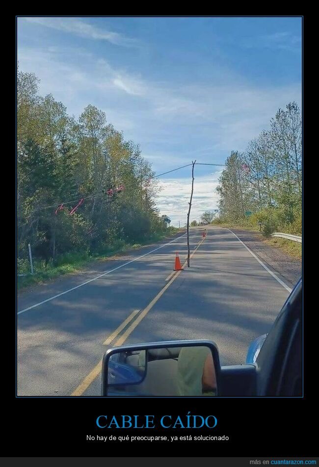 cable,palo,carretera