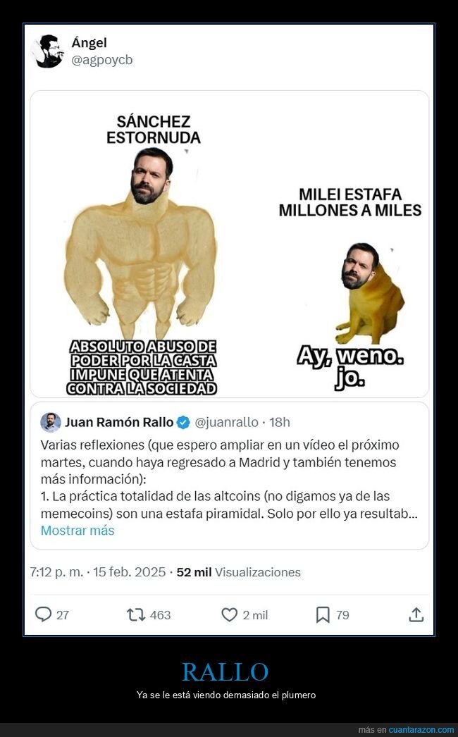 rallo,pedro sánchez,milei,estafa,políticos