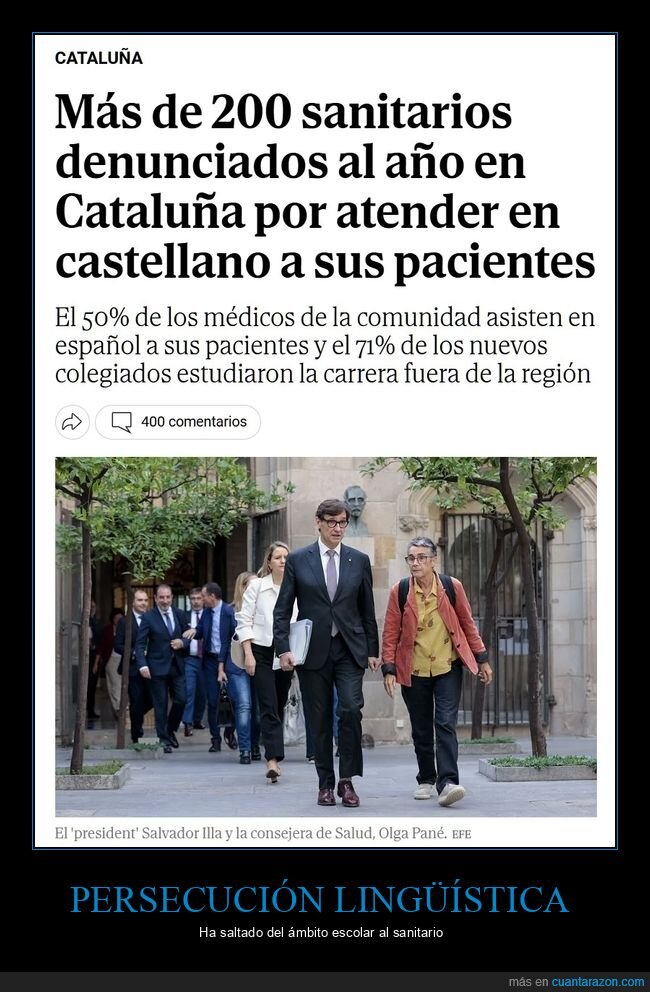 sanitarios,denunciados,castellano,cataluña