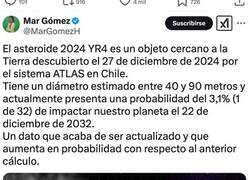 Enlace a El riesgo de impacto del asteroide 2024 YR4 es ya el mayor jamás pronosticado