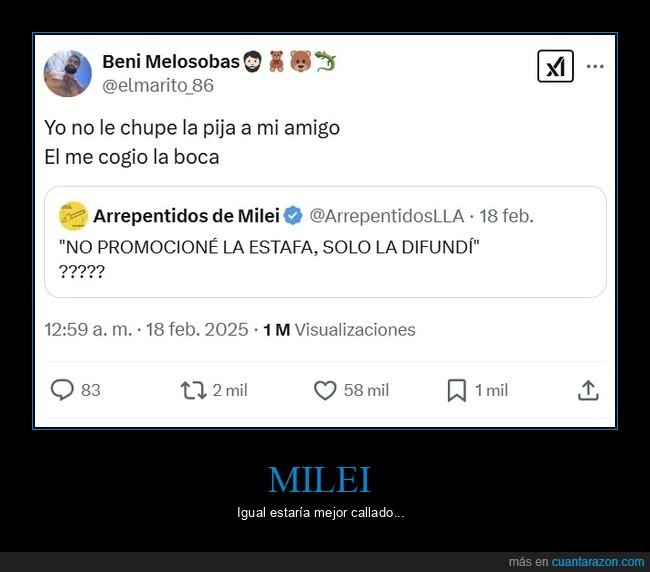 milei,estafa,promocionar,difundir,criptomonedas