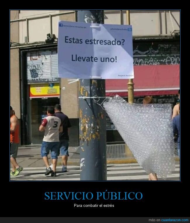 estresado,plástico de burbujas