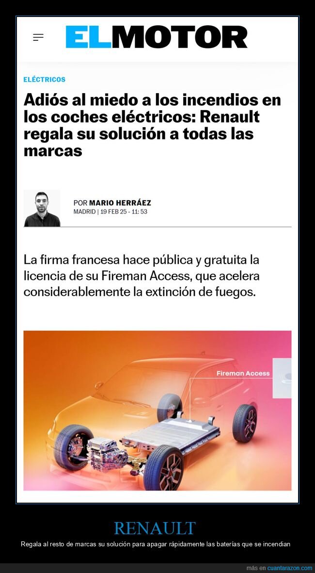 renault,coches eléctricos,incendios,solución,regalar