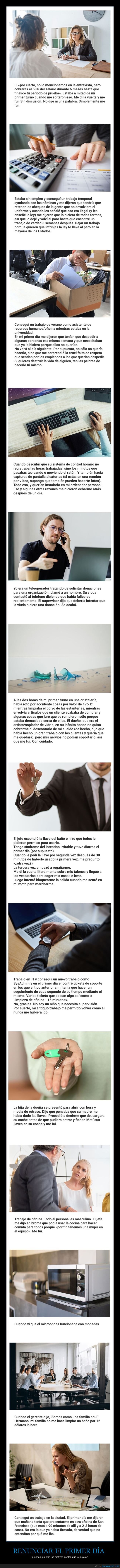 renunciar,trabajo,primer día