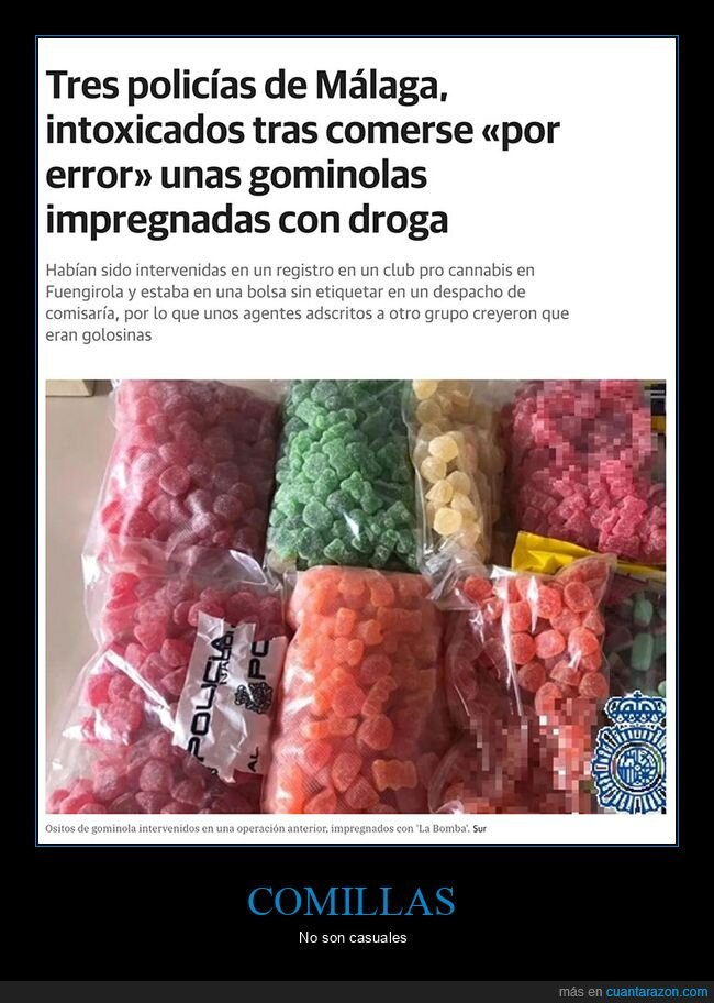 droga,gominolas,intoxicados,policías