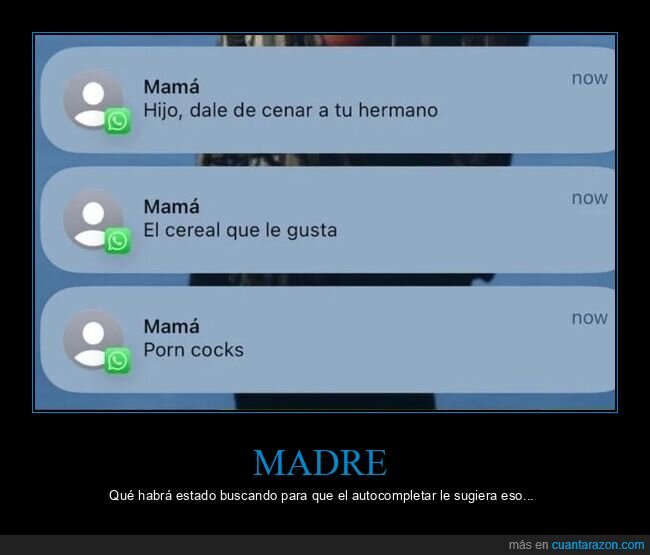 madre,cenar,hermano,cereales