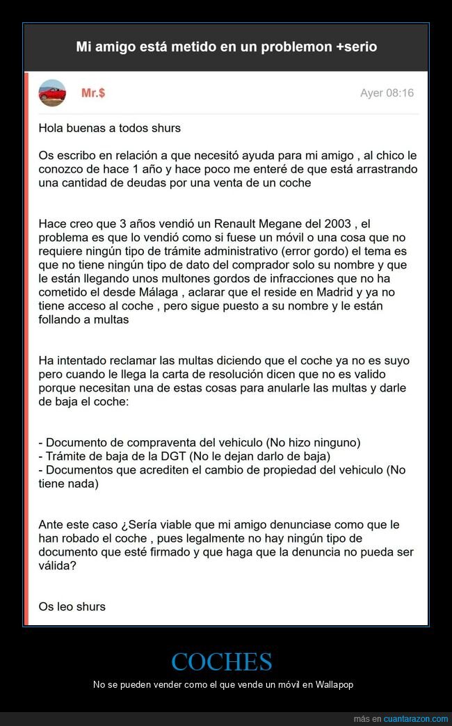 coche,vender,multas