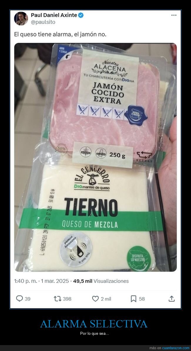 alarma,queso,jamón