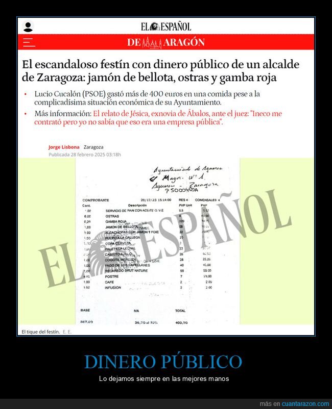 comida,dinero público,alcalde