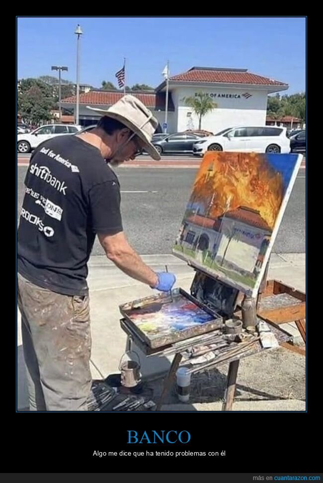 banco,pintando,ardiendo