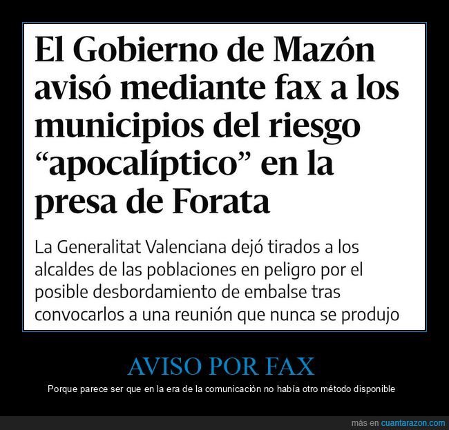 mazón,avisar,fax,dana