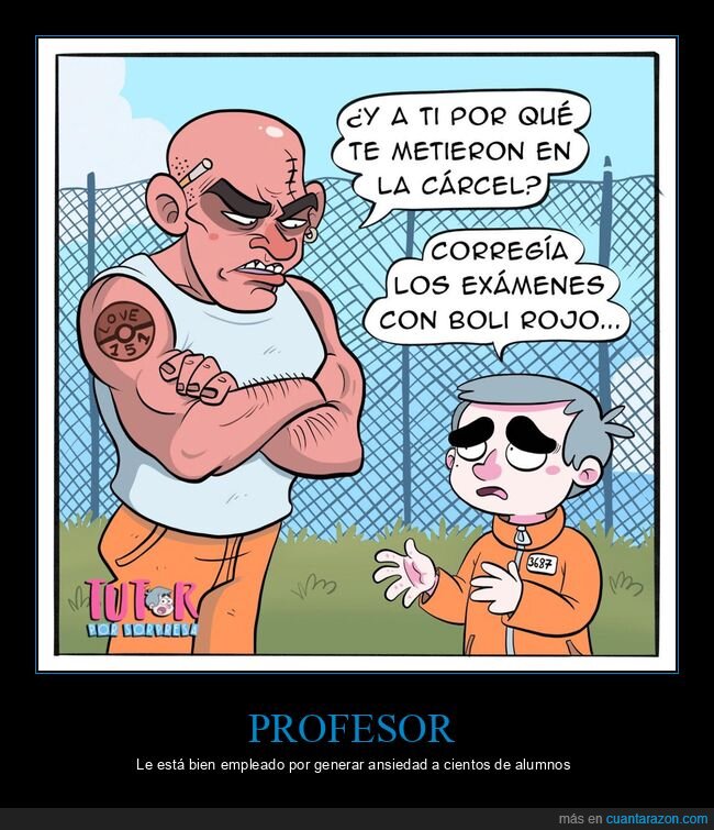 cárcel,profesor,corregir,rojo