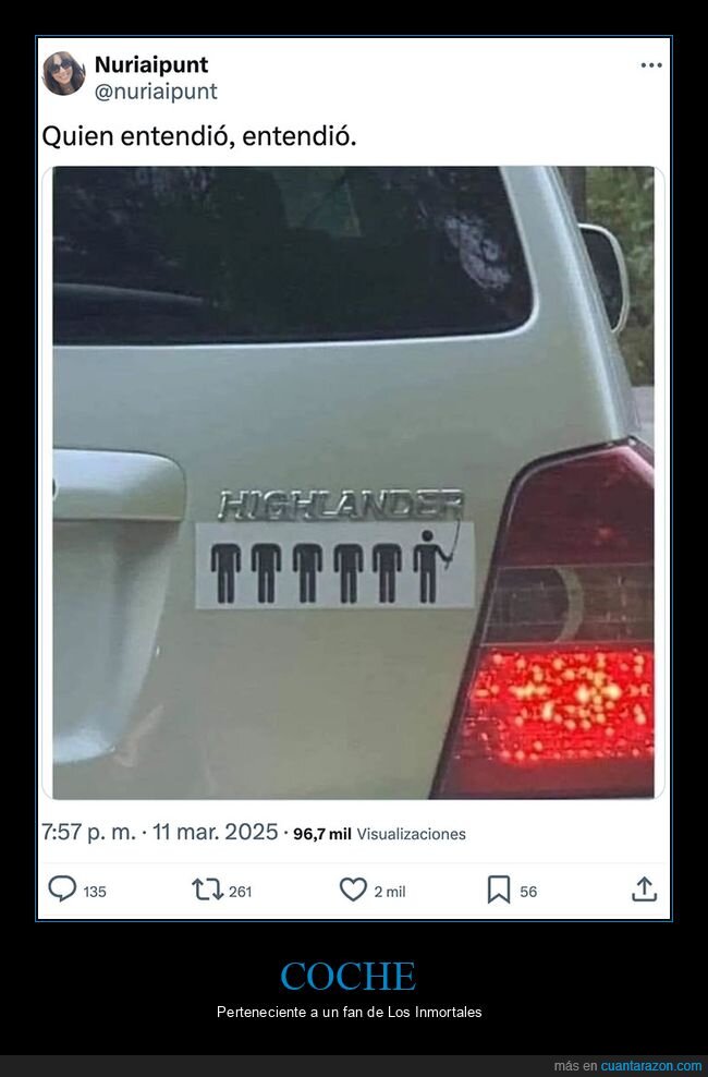 coches,highlander,los inmortales,pegatina