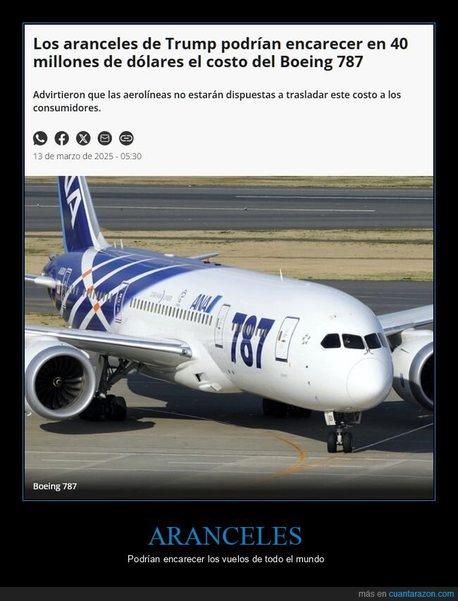 aranceles,donald trump,encarecer,boeing 787