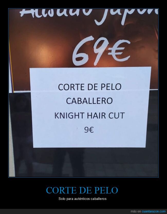 caballero,carteles,corte de pelo,fails,traducción