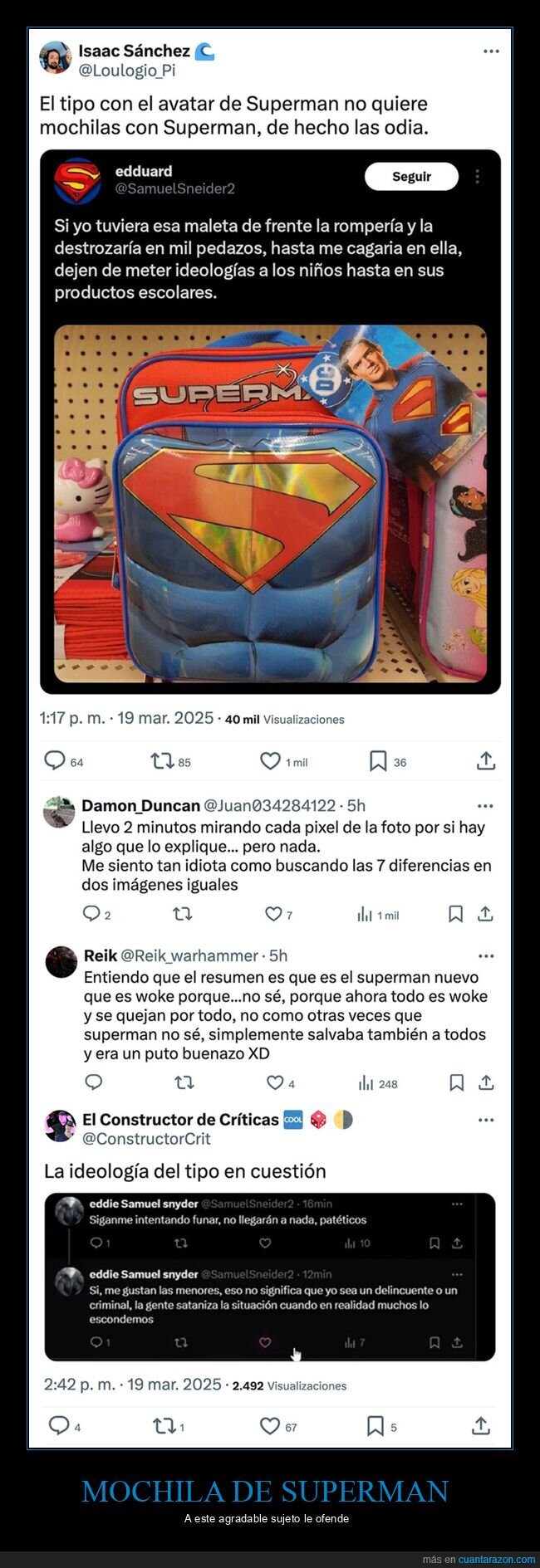 mochila,personajes,superman