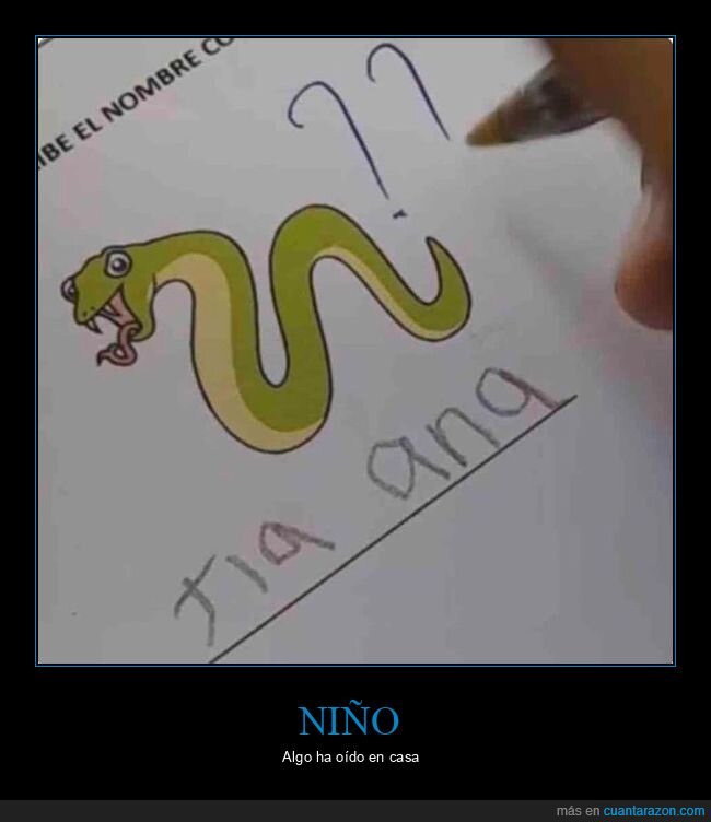 corrigiendo,deberes,serpiente,tía