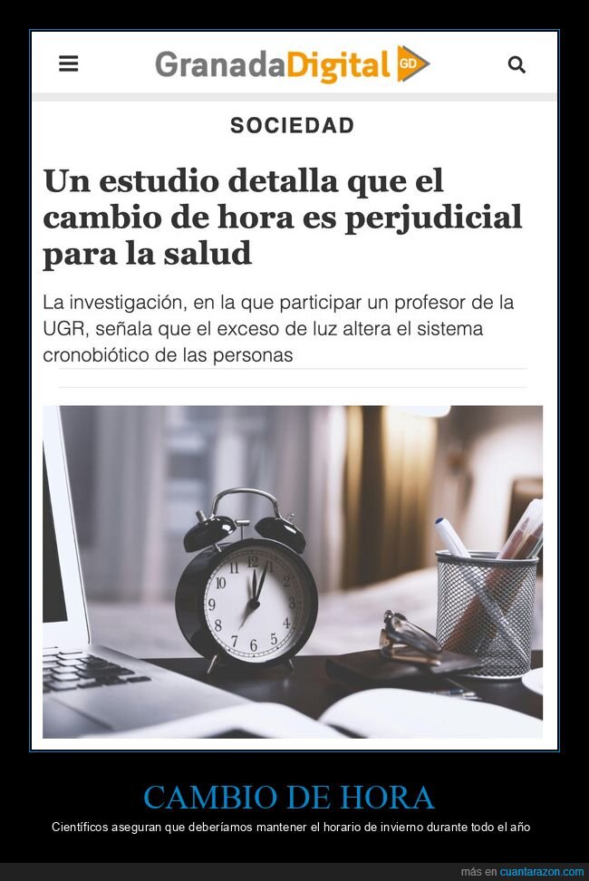 cambio de hora,perjudicial,salud
