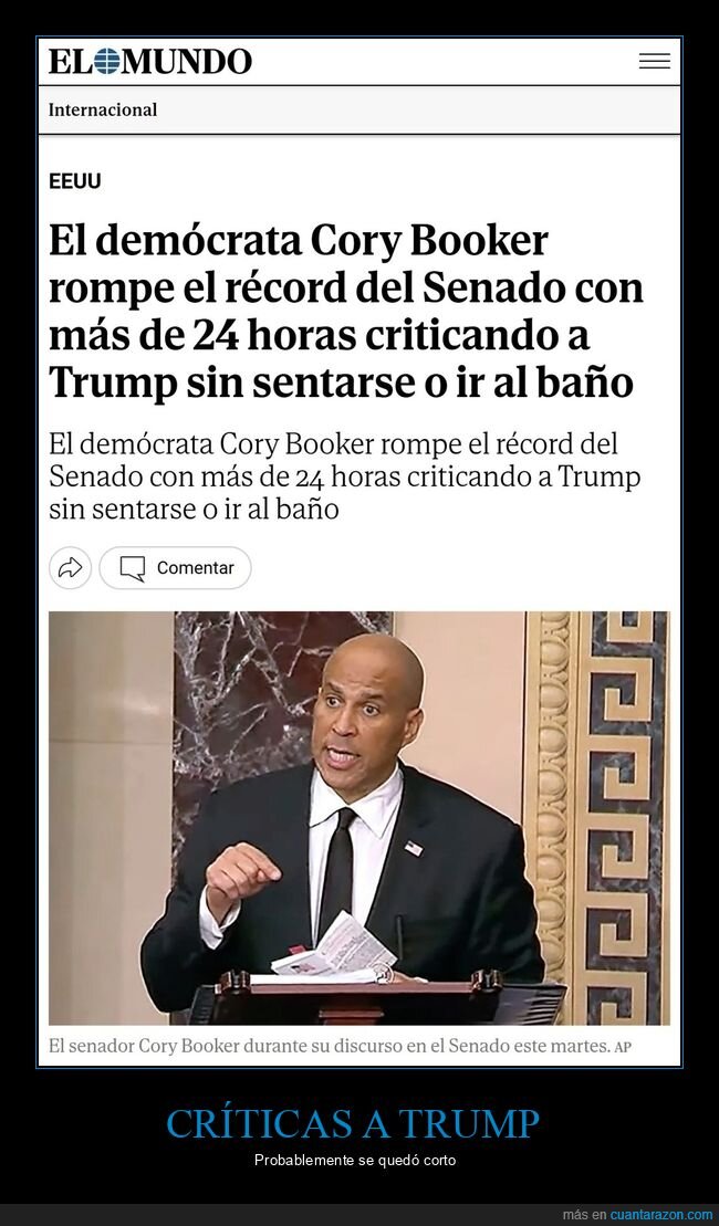 cory booker,donald trump,récord