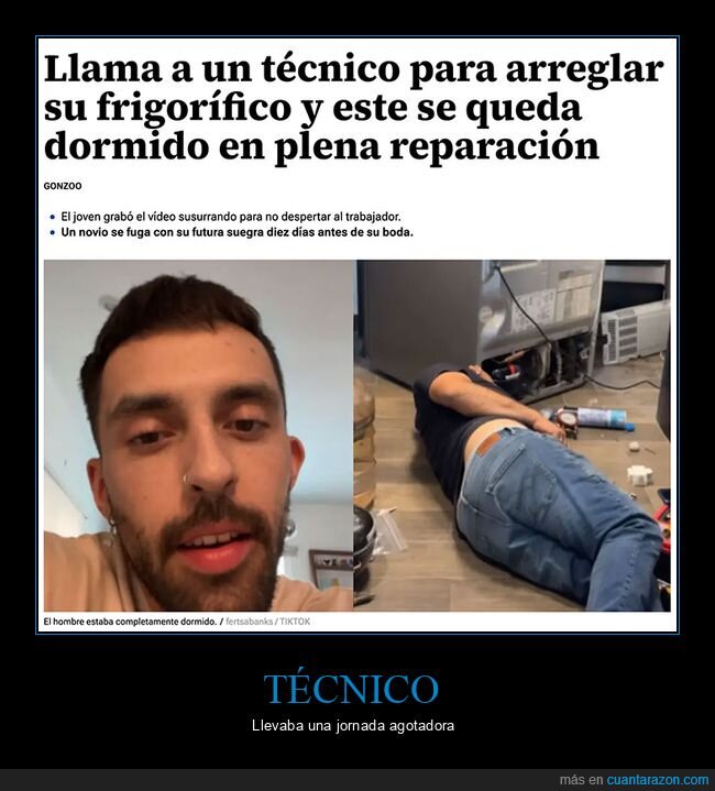 arreglar,durmiendo,nevera,técnico,wtf