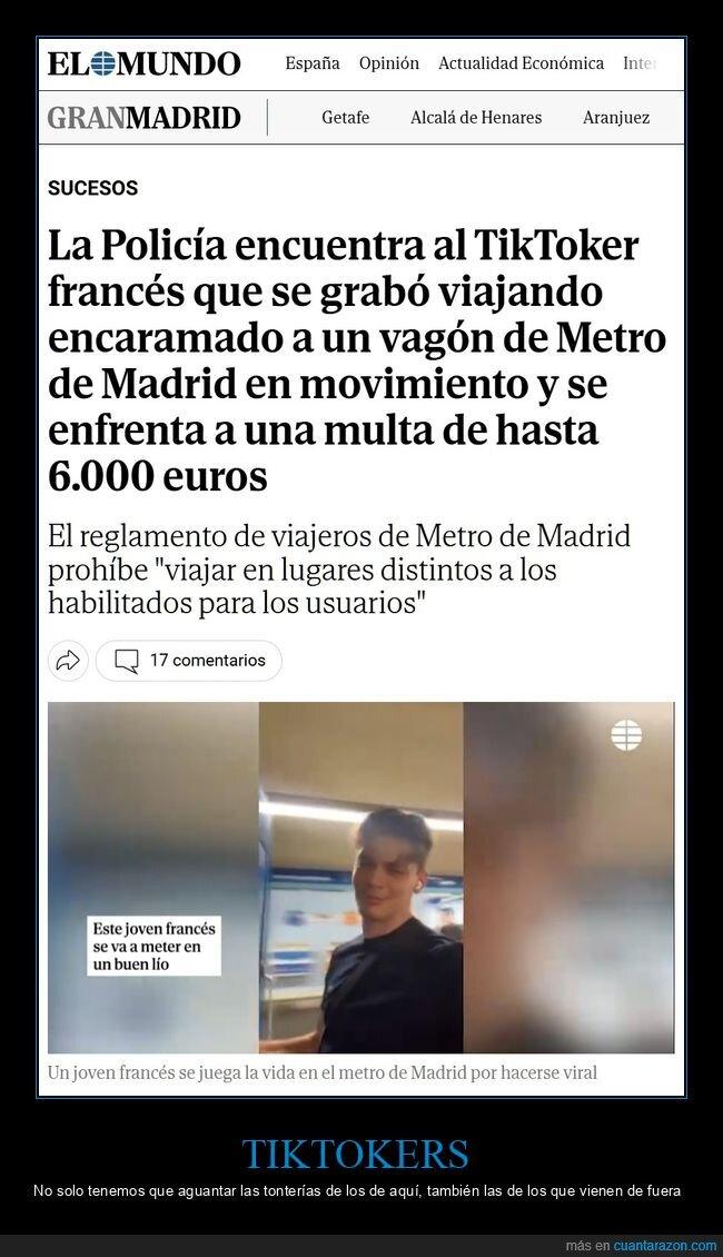 tiktoker,policía,metro,multa