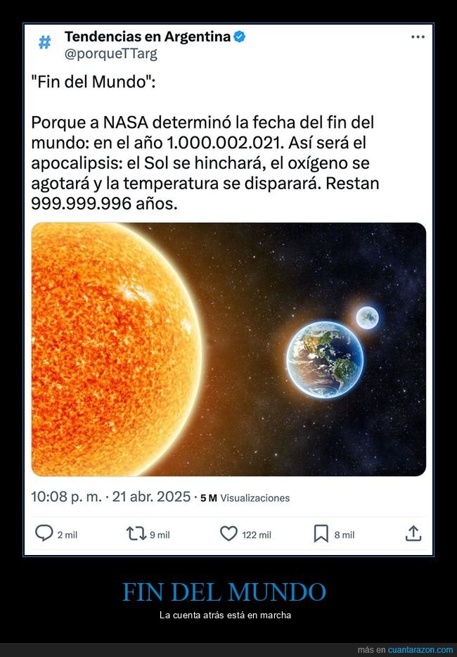 fecha,fin del mundo