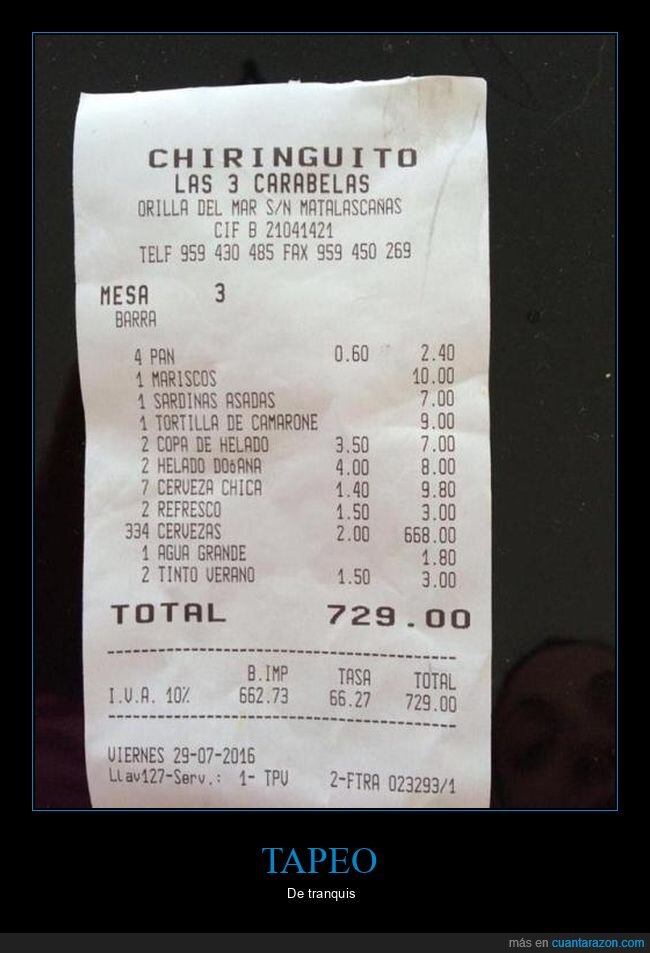 cervezas,ticket,wtf