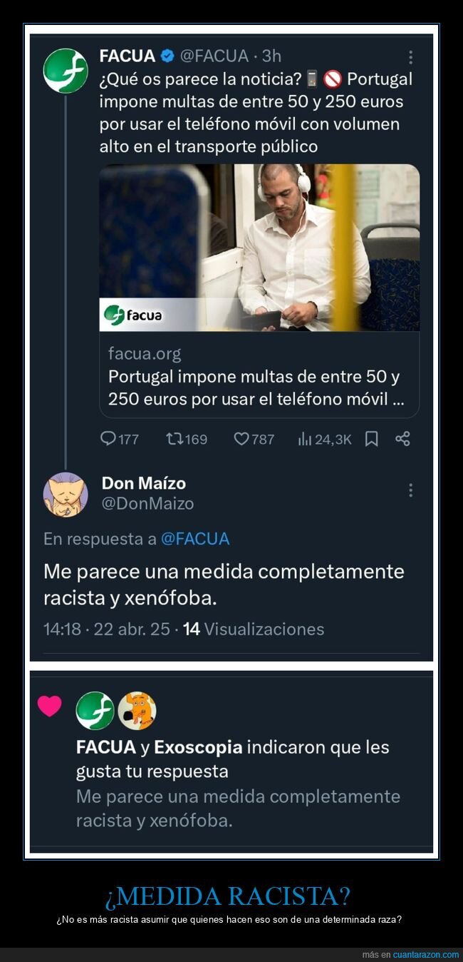 facua,portugal,multas,móvil,transporte público,racismo