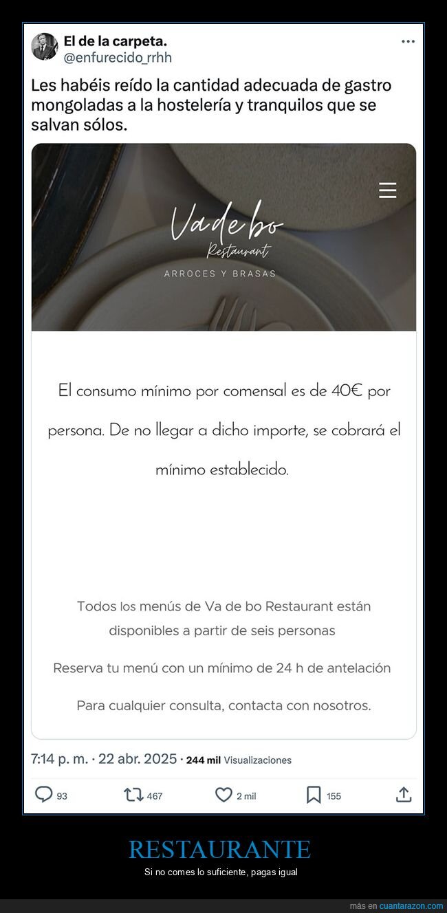 consumo mínimo,restaurante