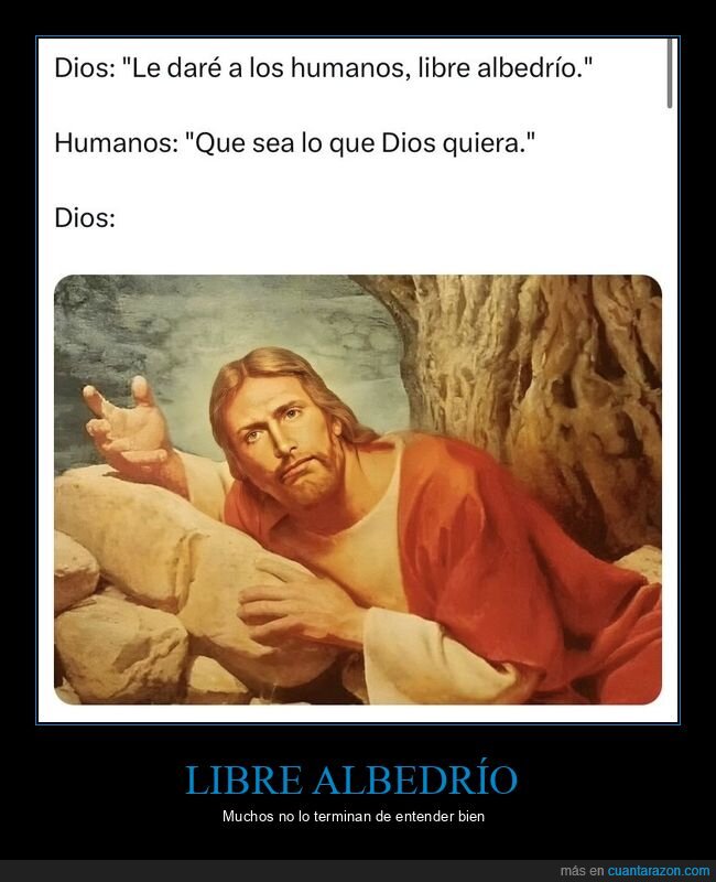 dios,humanos,libre albedrío