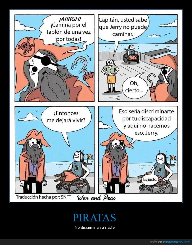 piratas,caminar,discriminar