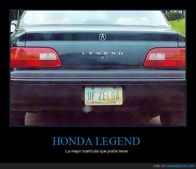 honda legend,matrícula,zelda,coche