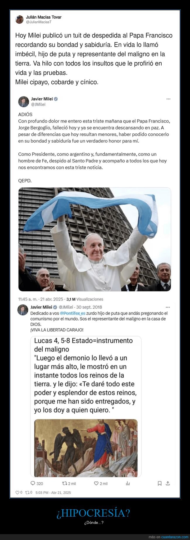 milei,papa,políticos