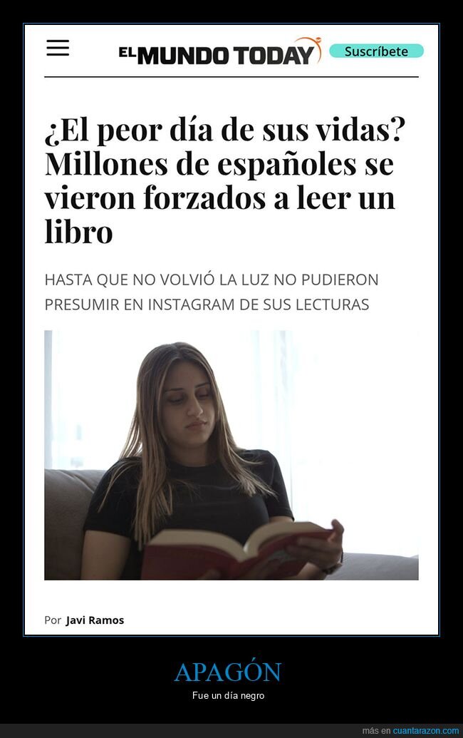 apagón,el mundo today,leer,libro