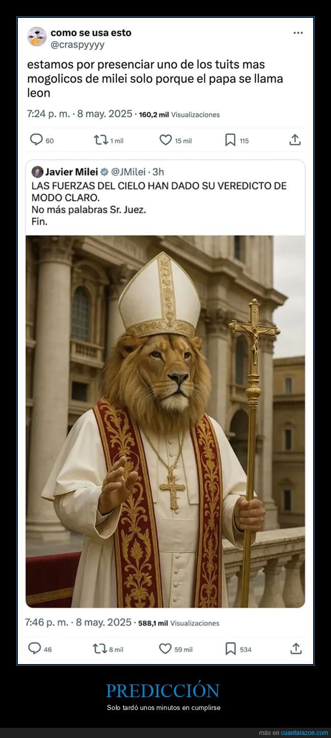 león,león xiv,milei,papa,políticos