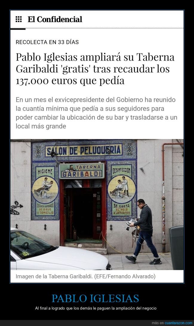 pablo iglesias,taberna,recaudar
