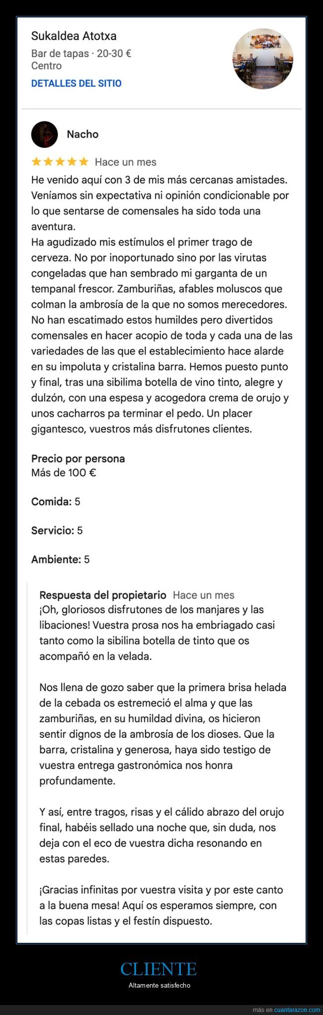 reseña,respuesta,restaurante