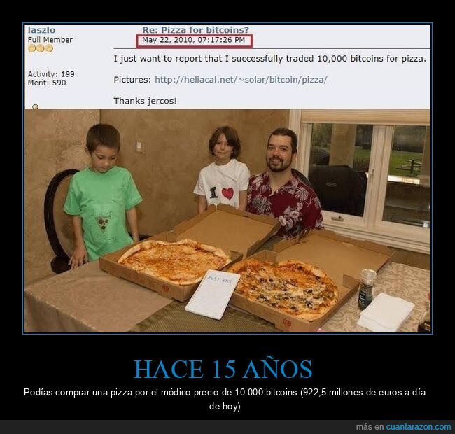 bitcoins,pizzas