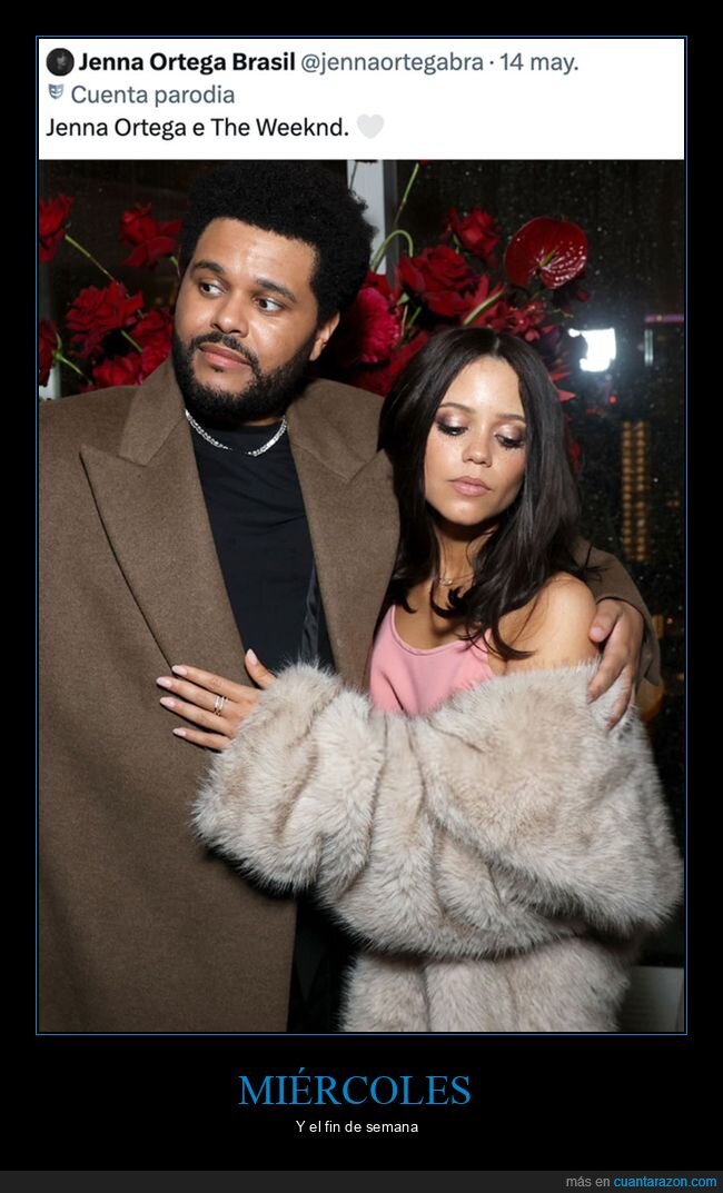 fin de semana,jenna ortega,miércoles,the weeknd