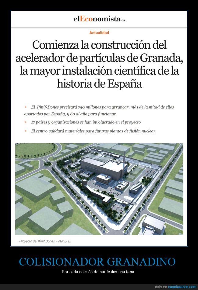 acelerador de partículas,granada