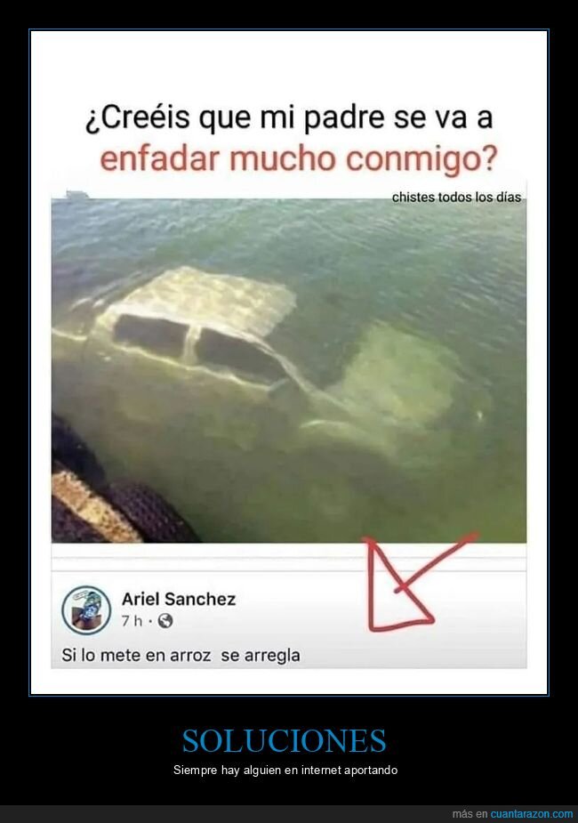 coche,hundido,arroz,arreglar