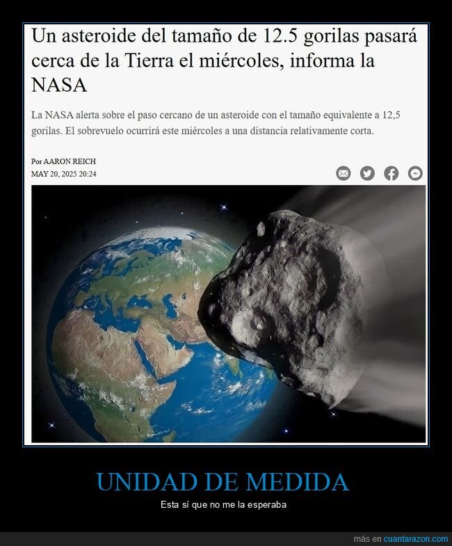 asteroide,tamaño,gorilas
